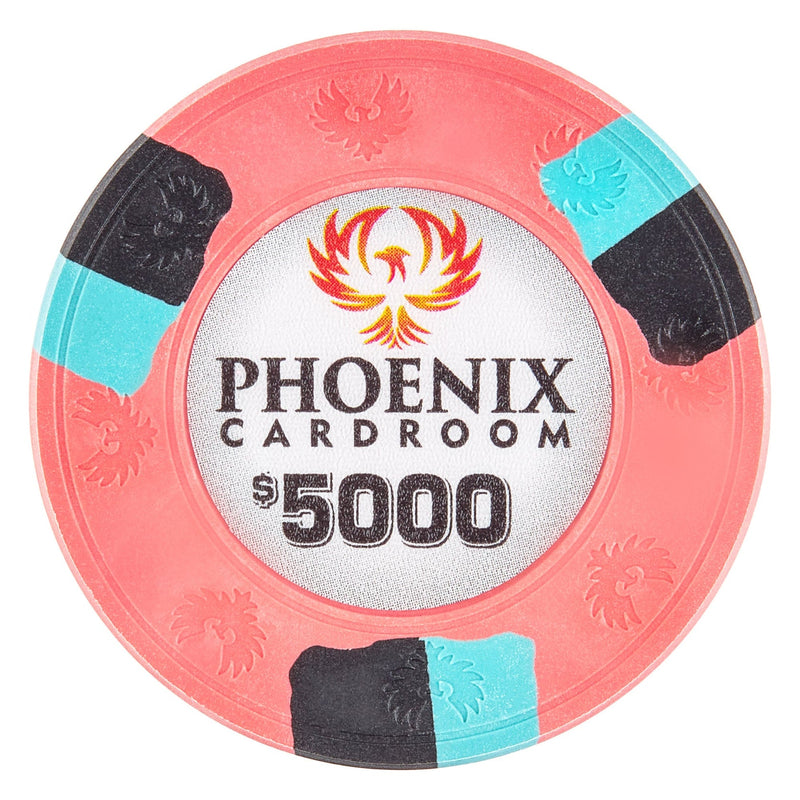 $5000 Phoenix Card Room Pure Clay Poker Chips