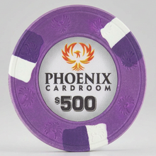 $500 Phoenix Card Room Pure Clay Poker Chips Roll of 25