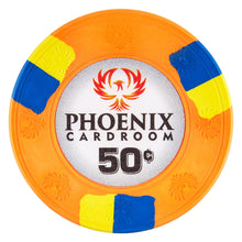 50 Cents Phoenix Card Room Pure Clay Poker Chips