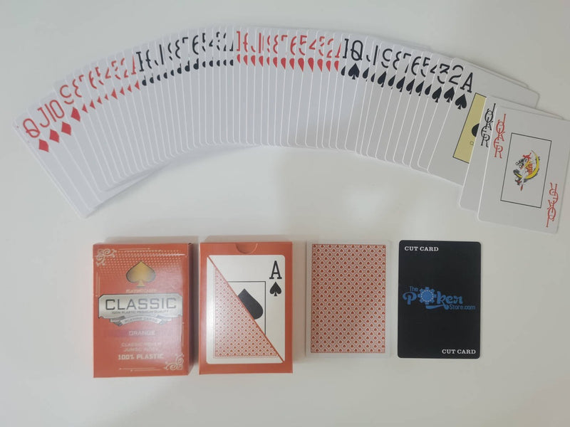 Red Blue Classic Ten 100% Plastic Playing Cards Poker Size Jumbo Index