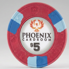 $5 Phoenix Card Room Pure Clay Poker Chips Roll of 25
