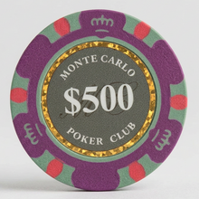 Smoked $500 Five Hundred Dollar Monte Carlo Smooth 14 Gram Poker Chips