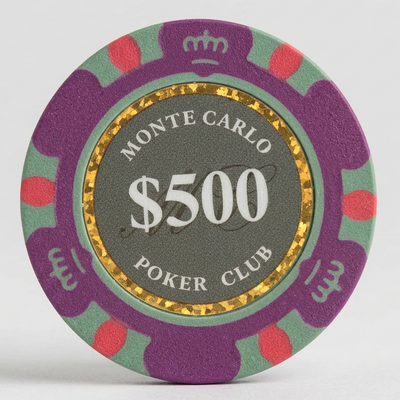 Smoked $500 Five Hundred Dollar Monte Carlo Smooth 14 Gram Poker Chips