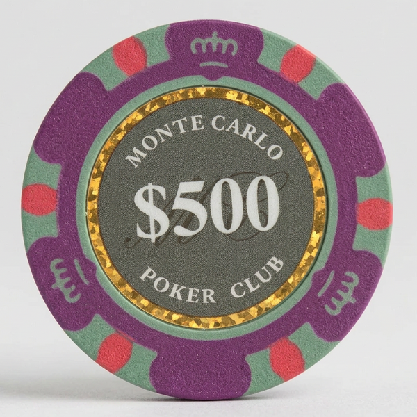 Smoked $500 Five Hundred Dollar Monte Carlo Smooth 14 Gram Poker Chips