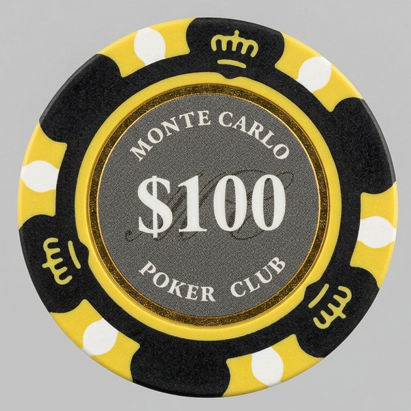 Smoked $100 One Hundred Dollar Monte Carlo Smooth 14 Gram Poker Chips