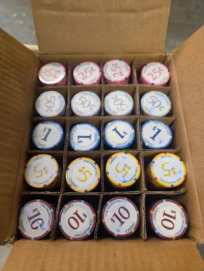 Low Stakes Casino Valentino Ceramic 500 Poker Chips Special Price