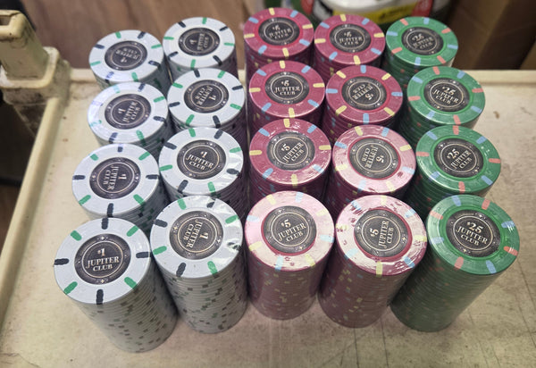 Mid Stakes 500 PC Jupiter Club 43mm Pure Clay Poker Chips