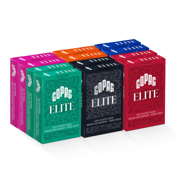 12 Decks Copag Elite 100% Plastic Playing Cards Bridge Size Jumbo Index
