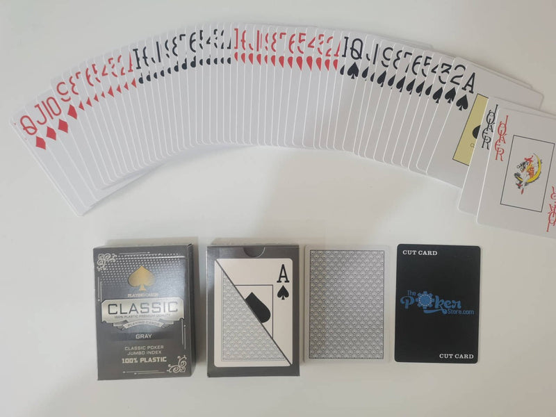 Classic Ten 100% Plastic Playing Cards Poker Size Jumbo Index -2 Decks