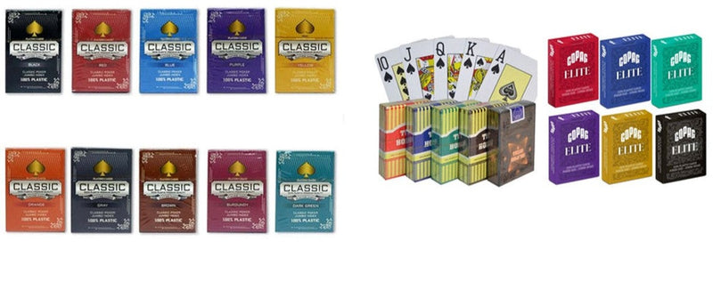 6 Copag Elite + 15 Classic 100% Plastic Playing Cards Poker Size Jumbo Index (21 Decks)