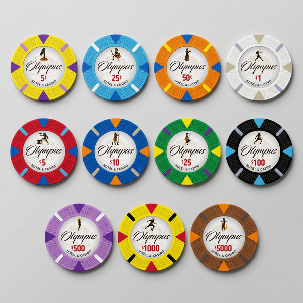 200 Olympus Pure Clay Poker Chips Bulk