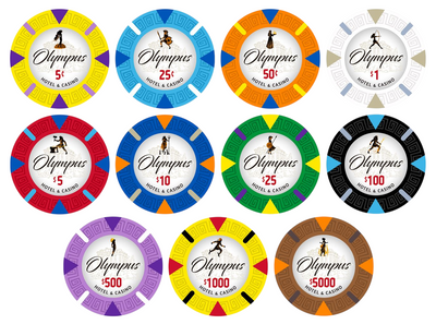 500 Olympus Pure Clay Poker Chips Bulk