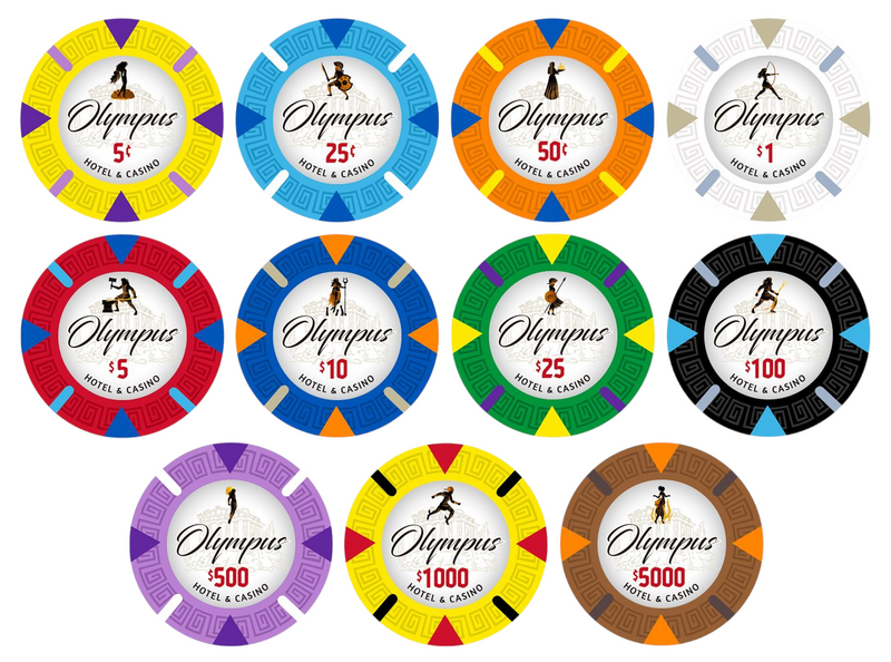 500 Olympus Pure Clay Poker Chips Bulk