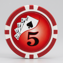 $5 Yin Yang Smooth 14 Gram Poker Chips Roll of 25