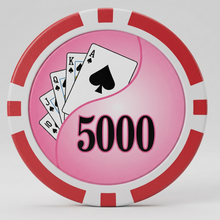 $5000 Yin Yang Smooth 14 Gram Poker Chips Roll of 25
