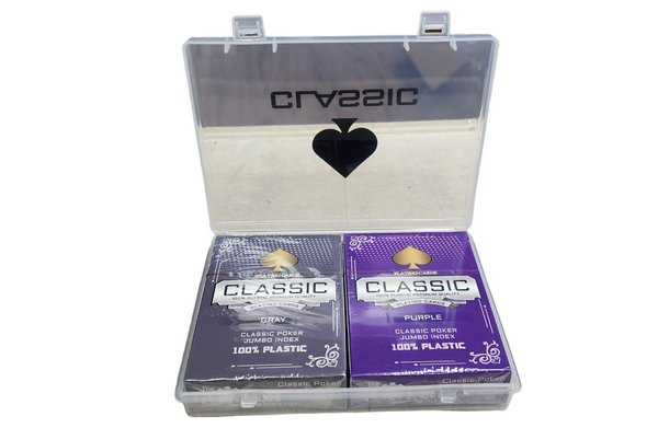 Purple Gray Classic Ten 100% Plastic Playing Cards Poker Size Jumbo Index