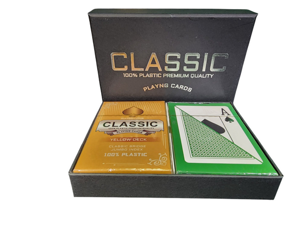 1 Dozen 12 Sets Special Classic 100% Plastic Playing Cards Bridge Size Jumbo Index