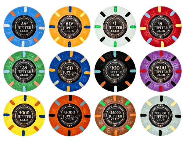 500 Jupiter Club 43mm Pure Clay Poker Chips
