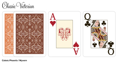Desjgn Poker Size Jumbo Orange Brown 100% Plastic Cards - Classic Victorian