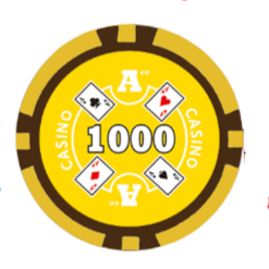 $1000 Ace Casino Smooth 14 Gram Poker Chips