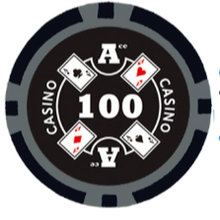 $100 Ace Casino Smooth 14 Gram Poker Chips