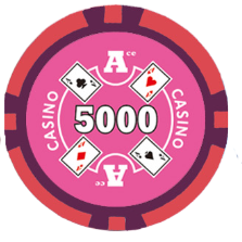 $5000 Ace Casino Smooth 14 Gram Poker Chips