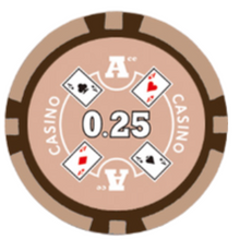 25 Cents Ace Casino Smooth 14 Gram Poker Chips