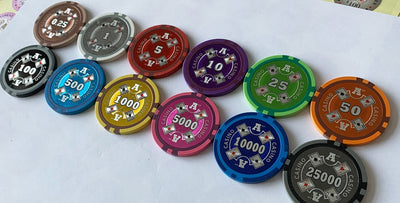 $100 Ace Casino Smooth 14 Gram Poker Chips