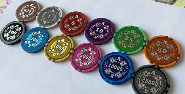 $1000 Ace Casino Smooth 14 Gram Poker Chips