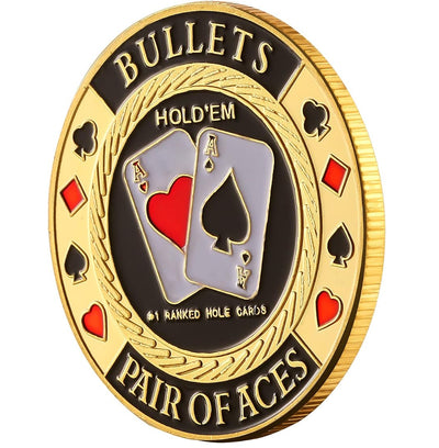 Pocket Aces Bullets Light Poker Card Guard