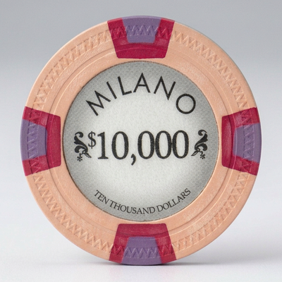 $10,000 Milano 10 Gram Pure Clay Poker Chips Roll of 25