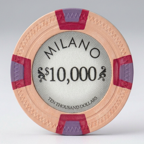 $10,000 Milano 10 Gram Pure Clay Poker Chips Roll of 25