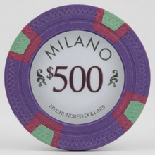 $500 Milano 10 Gram Pure Clay Poker Chips Roll of 25