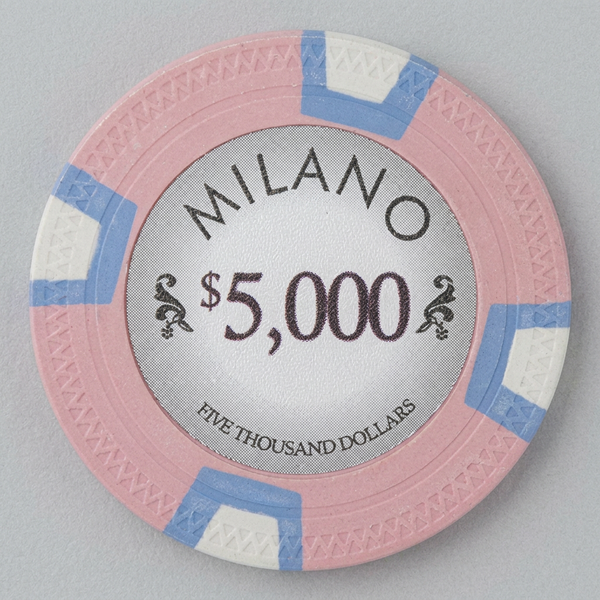 $5000 Milano 10 Gram Pure Clay Poker Chips Roll of 25