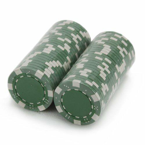 CLEARANCE Green Striped Dice 11.5 Gram - 600 Poker Chips