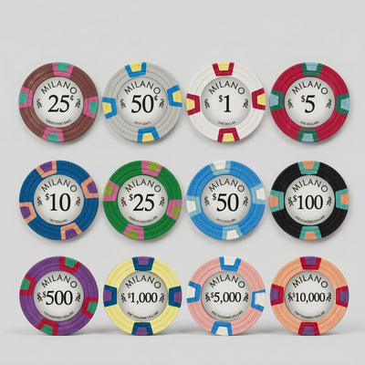 200 Milano 10 Gram Pure Clay Poker Chips Bulk