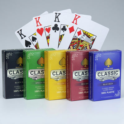 Classic 100% Plastic Playing Cards Bridge Size Jumbo Index - Bulk Rate