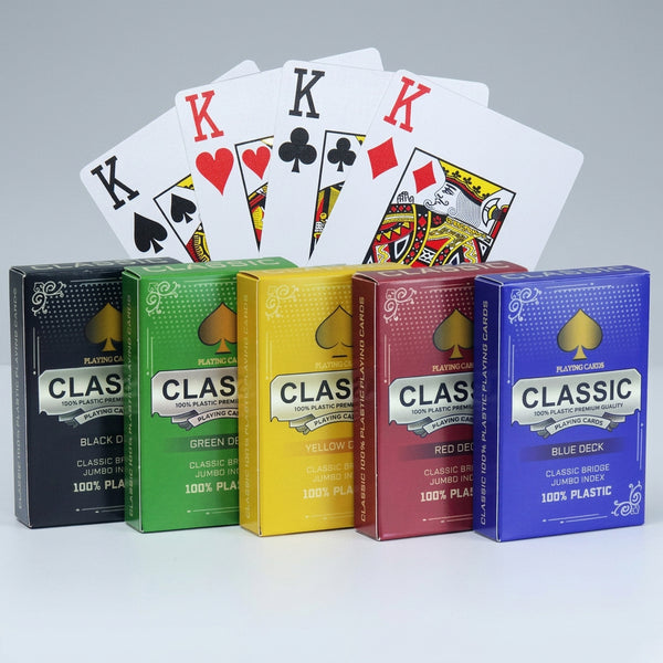 Classic 100% Plastic Playing Cards Bridge Size Jumbo Index - Bulk Rate
