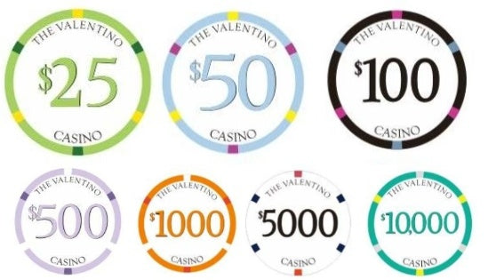Tournament Setup Casino Valentino Ceramic 400+ Poker Chips Special Price