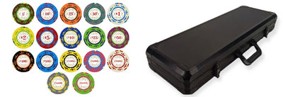 500 Casino Royale Smooth 14 Gram Poker Chips with Heavy Duty Aluminum Case