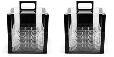 2 Qty of 1000 Ct Empty Acrylic Case w 10 Racks - The Poker Store .Com