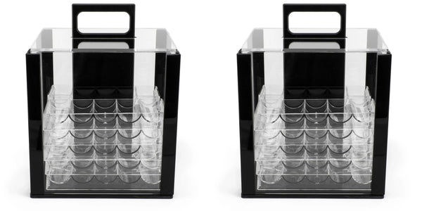 2 Qty of 1000 Ct Empty Acrylic Case w 10 Racks - The Poker Store .Com