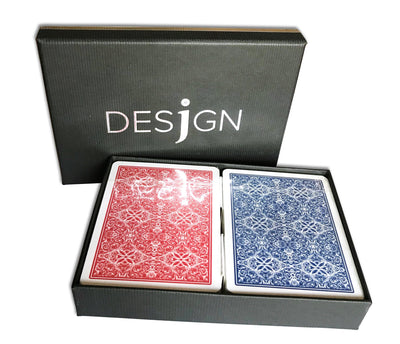 Desjgn Poker Size Jumbo Orange Brown 100% Plastic Cards - Classic Victorian