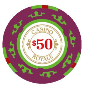 $50 Casino Royale Smooth 14 Gram Poker Chips