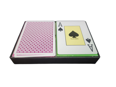 Green Burgundy Classic Ten 100% Plastic Playing Cards Poker Size Jumbo Index