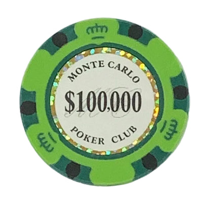$100,000 Monte Carlo Smooth 14 Gram Poker Chips