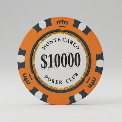 $10000 Ten Thousand Dollar Monte Carlo Smooth 14 Gram Poker Chips
