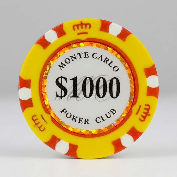 $1000 One Thousand Dollar Monte Carlo Smooth 14 Gram Poker Chips