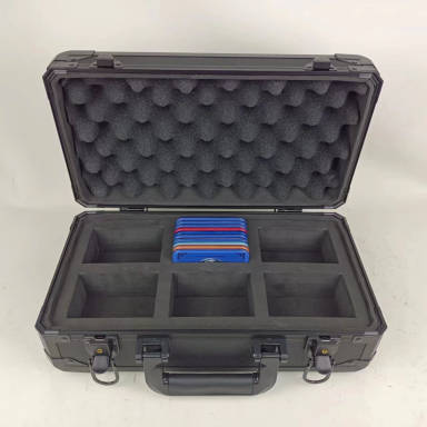 60 Ct High Stakes Plaque Empty Black Heavy Duty Aluminum Poker Case