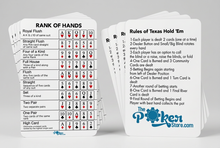 Rank of Poker Hands - 10 Plastic Cards